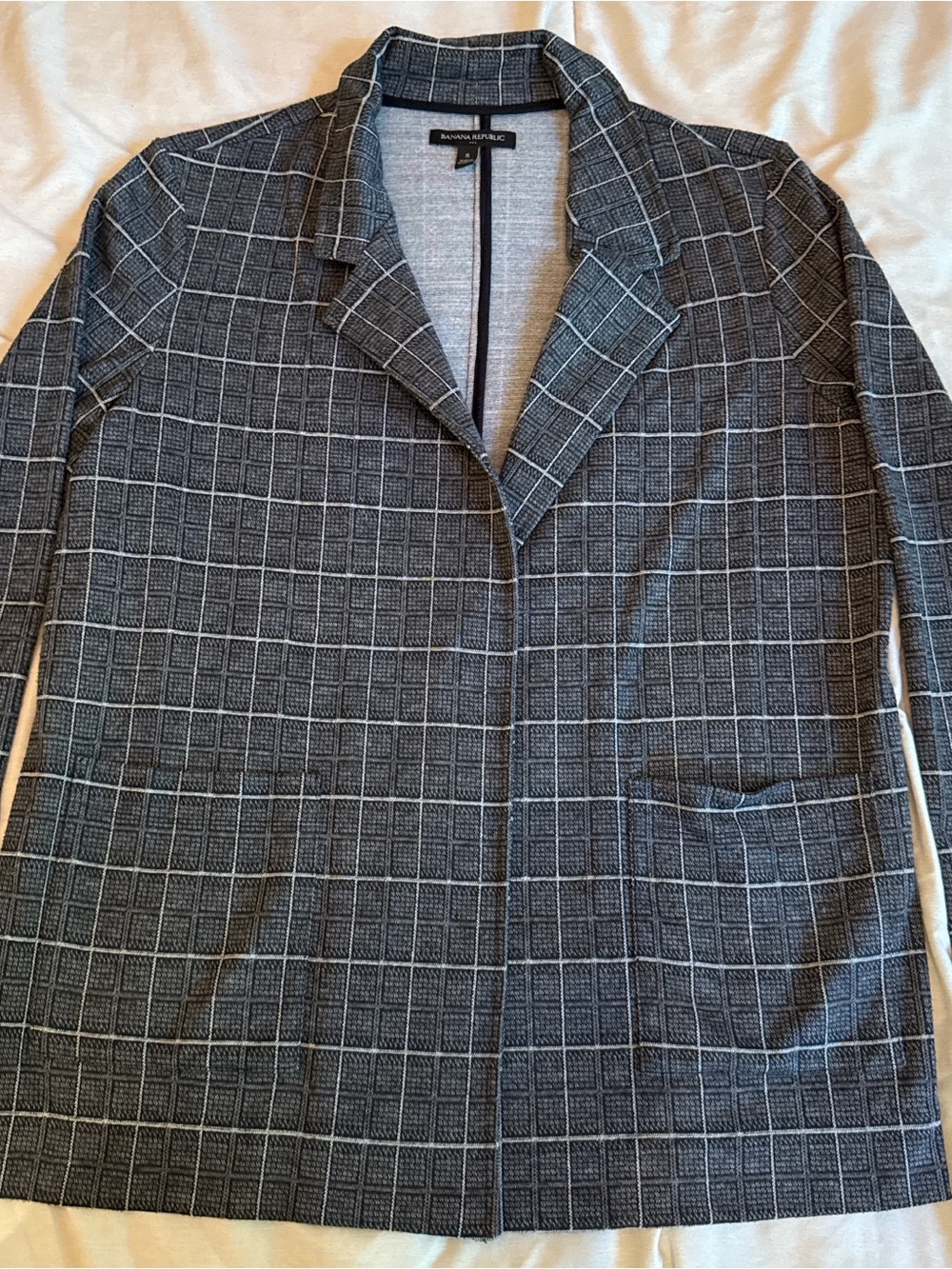Banana Republic Gray Windowpane Shirt Jacket